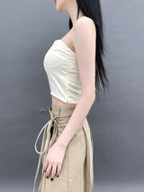 サテンキューブコルセットトップ/798. Satin curve corset top (2color)