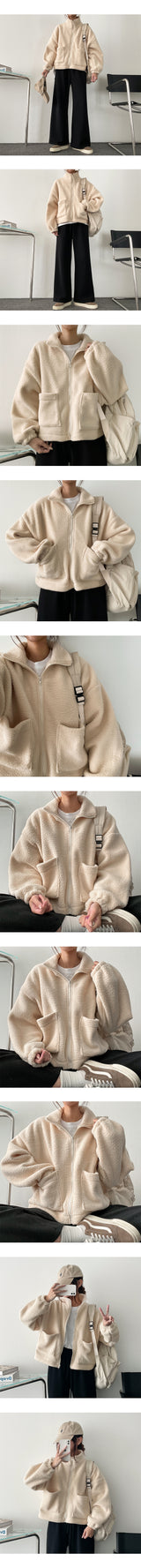 Ev Pocket Wool Zip-Up Jumper