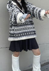 イグルーフードロングニットウェア / Igloo hooded long knitwear