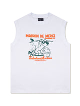 UNISEX オーバーフィットシングルジャージパピーサーフィンバルポプリントノースリーブ(FCD2TS608M)