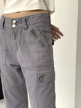 デイジーカーゴセミブーツカットロングコットンパンツ/Daisy Cargo Semi Bootcut Long Cotton Pants