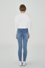 ハイウェストスキニージーンズ/HIGH WAIST LIGHT BLUE SKINNY JEAN [6808]