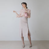 ブランクミニバケットバッグ / Blanc Mini Bucket Bag_Leather Pink