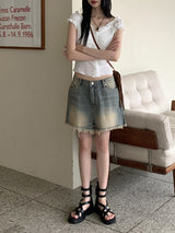 ローバエンボスパールボタン半袖ブラウス / Roba Embossed Pearl Button Short Sleeve Blouse