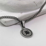 クラシック チェーン コイン ネックレス / [BLESSEDBULLET]classic chain coin necklace_vintage silver