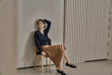 Vボタンカーディガン/V BUTTON CARDIGAN_SMOKE