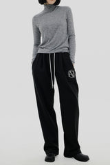 カラーコンビネーションレタリングブラッシュトレーニングパンツ / Color combination lettering brushed training pants (3color)