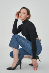セミワイドストレートフィットスリットデニム / CLASS:y RIWON WORN SEMI WIDE STRAIGHT FIT SLIT DENIM PANTS [6873]