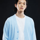 カシミアストラクチャーニッティングカーディガン/CASHMERE STRUCTURE KNITTING CARDIGAN-SKY