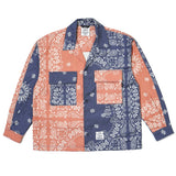 23 ペイズリーウォッシュドツイルジャケット / 23 PAISLEY WASHED TWILL JACKET KHAKI/BLACK ORANGE/NAVY