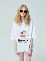 キャンペ-ンTシャツ/[ENJOY YOUR MEAL] CAMPAIGN 1/2 T-SHIRT SKEWER _WHITE