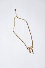 [MADE] リボンボールドネックレス (14k gold plated)