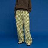フリースチェッカーボードパンツ/FLEECE CHECKERBOARD PANTS_LIME