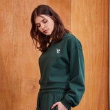 VZ Printing Crop Sweat Shirts Green