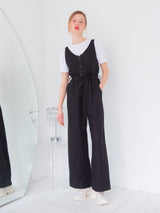 SLEEVELESS BUTTON JUMPSUIT_BLACK (6580075659382)