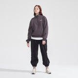 ナッピングハーフジップアップスウェットシャツ/NAPPING HALF ZIPUP SWEATSHIRT_CHARCOAL