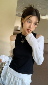オレオ オープン ショルダー ニット トップ / Oreo open shoulder knit top