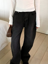 Kilo black striped wide denim pants