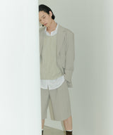 UNISEX PINTUCK STITCH BERMUDA PANTS M - LIGHT BEIGE (6689421557878)
