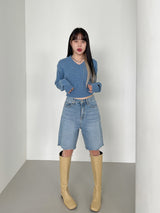 ウールVネッククロップニット/Wool V-neck Crop Knit (10color)