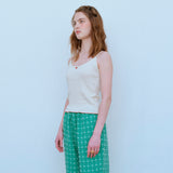 ローズノースリーブTシャツ / ROSE SLEEVELESS TEE, CREAM