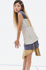 ポールストリングスリーブレスワンピース/Pole String Sleeveless Ops (2 colors)