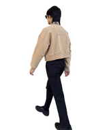 エンボスクロップドスウェット / Emboss Cropped Sweat-BEIGE