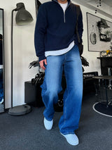 ハッシーブラシワイドデニムパンツ / HACCY BRUSH WIDE DENIM PANTS(ONE COLOR)
