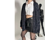 [UNISEX] Over fit angora v-neck knit cardigan (3 Color)