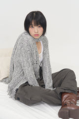 MIX KNIT CARDIGAN (GRAY)