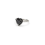 Crystal Heart Ring (Black)