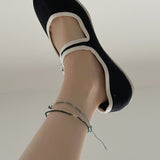 ウェーブハンドメイドウィッシュアンクレット / Wave handmade wish Anklet (8color)