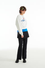 チェリープラネットグラフィッククロップスウェットシャツ / CHERRY PLANET GRAPHIC CROP SWEATSHIRT [WHITE]