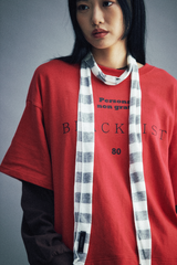 ブラックリストレタリングレイヤードTシャツ