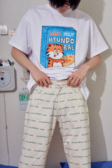 Logo pant ( CREAM / GREEN ) (6594954395766)