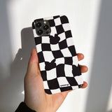 Checkerboard Black Iphone Bumper case (6674346246262)