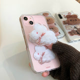 コットンバニーポポジェリーハードアイフォンケース/Cotton bunny popo Jelly Hard phone case ivory