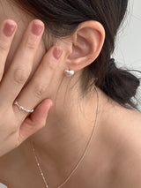[92.5silver] マットハートワンタッチピアス