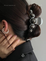 Hair Clip Silver Ball _ ALL SV
