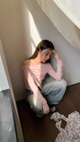 J warmer off-shoulder top