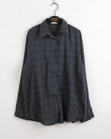 Contw Vintage Linen Boxy Check Shirt