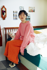 크로플 로고 티셔츠(코랄핑크)