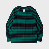 ストライプラグラン長袖Tシャツ/STRIPE RAGLAN LOGO LONG SLEEVE (GREEN)