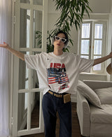 バスケットプリントTシャツ/Basket Print T-shirt (2 color)