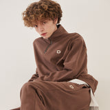 SIGNATURE LOGO HALF ZIPUP SWEATSHIRTS COCOA BROWN (6699006099574)