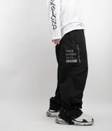 BBD Hidden Guts Logo Wide Cargo Pants (Black)