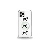 [セット] プレゼントシリーズ：ブラックリボンフォンケース + スマホグリップ / [SET] Present series : Black ribbon phonecase + griptok