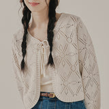 パンチングリボンカーディガン / PUNCHING RIBBON CARDIGAN_OATMEAL