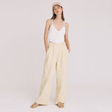 ツータックコットンワイドパンツ / TWOTUCK COTTON WIDE PANTS (YELLOW)