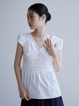 PUFF PIN TUCK BLOUSE [ WHITE ]